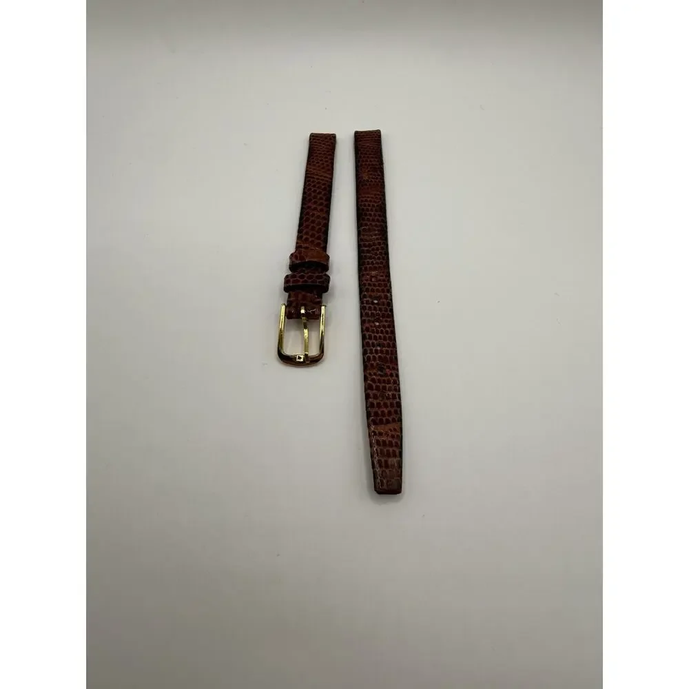 8mm KREISLER Genuine Lizard Honey NOS Vintage Watch Band & Gold-Tone Buckle